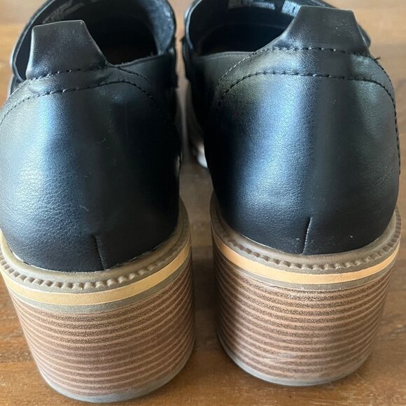 Women’s Time And Tru Memory Foam Platform Loafers Black & Tan Size 10 - Picture 10 of 10